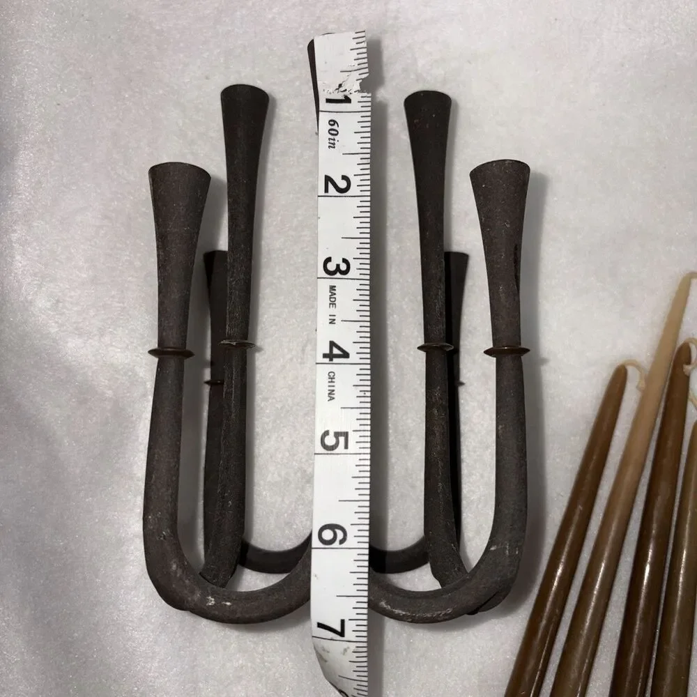 Dansk JHQ Cast Iron Brass Candle Holder 8 Taper MCM Denmark (Quistgaard IHQ)